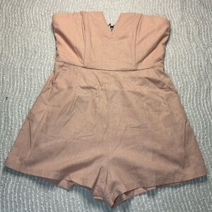 Showpo Pink Strapless Romper NWT Size 6 Simple Baby Pink Barbie Coquette